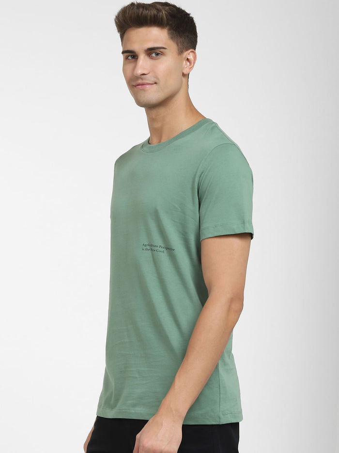 Green Graphic Print Crew Neck T-Shirt