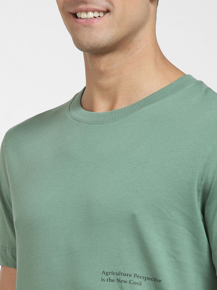 Green Graphic Print Crew Neck T-Shirt