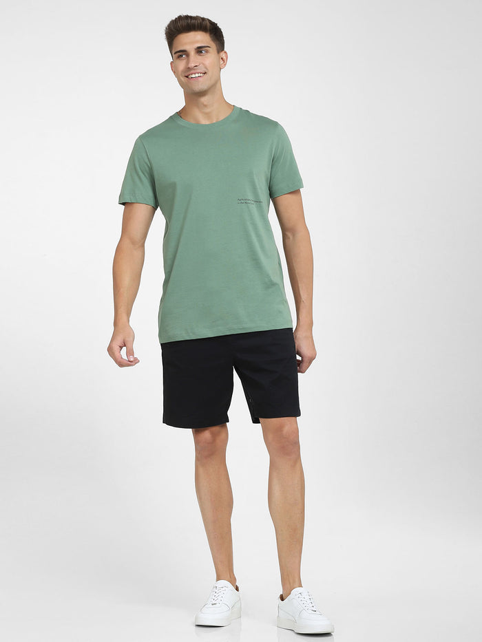 Green Graphic Print Crew Neck T-Shirt