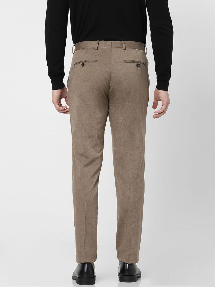 Greige Slim Fit Suit Trousers