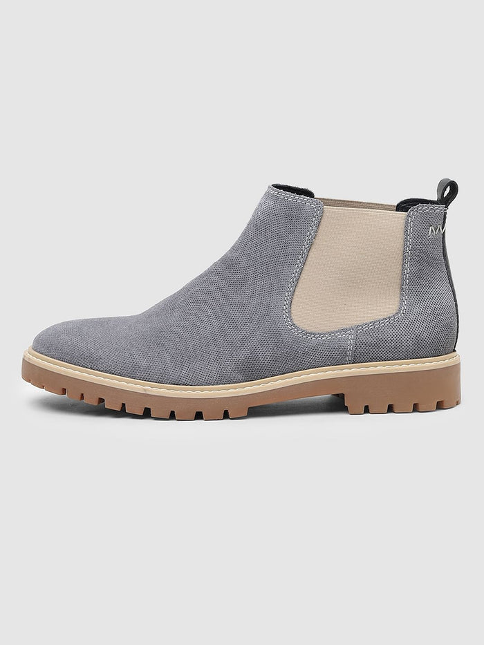 Grey Colourblocked Chelsea Boots