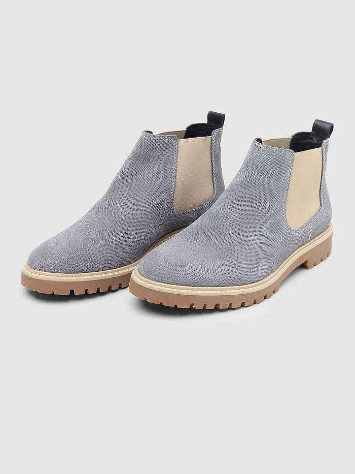 Grey Colourblocked Chelsea Boots