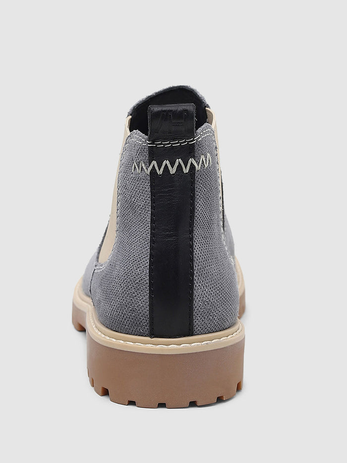 Grey Colourblocked Chelsea Boots