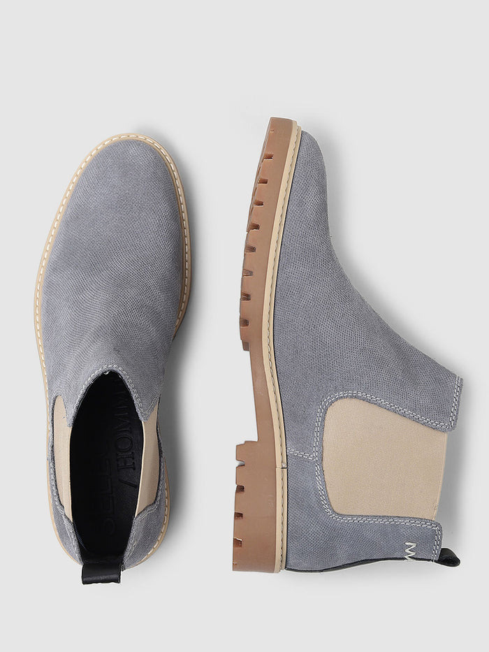 Grey Colourblocked Chelsea Boots