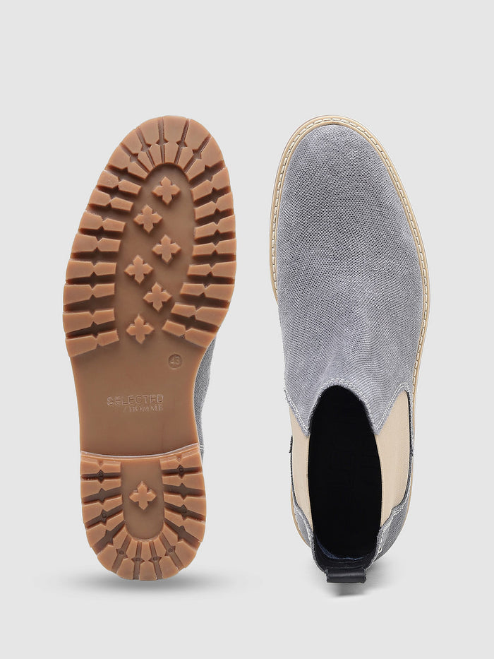 Grey Colourblocked Chelsea Boots
