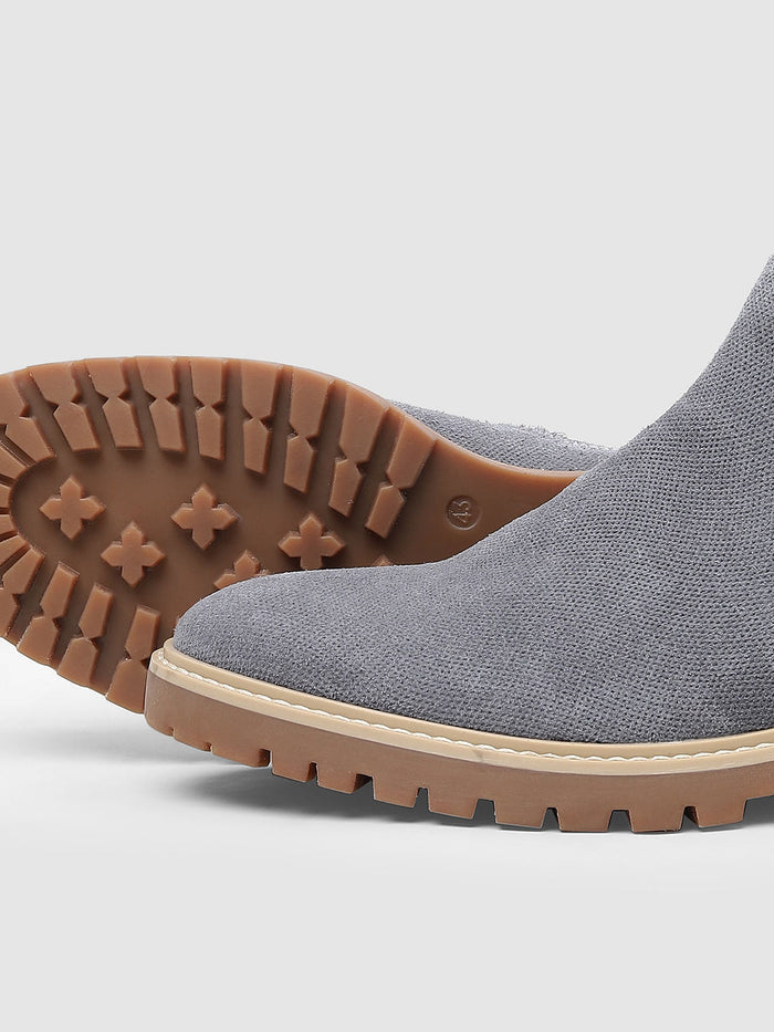 Grey Colourblocked Chelsea Boots