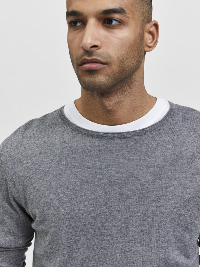 Grey Crew Neck Pullover