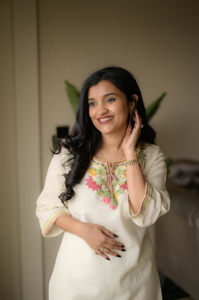 Grisha Embroidered Coord Set- Off White