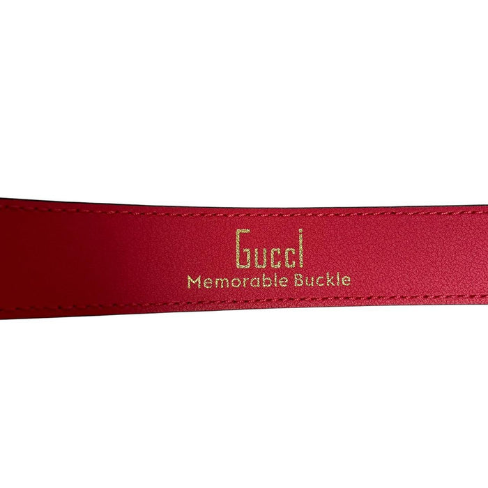 Gucci black and pink leather belt with Marmont buckle and gentle signs of use.