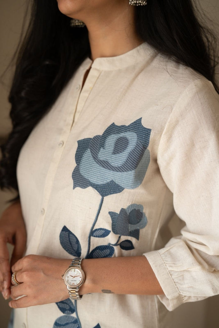 Gyana Embroidered Off White Coord Set