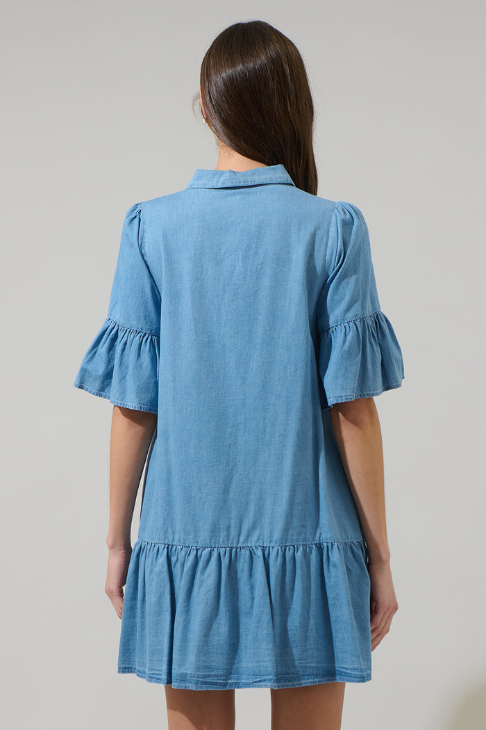 Haysville Chambray Shift Mini Dress