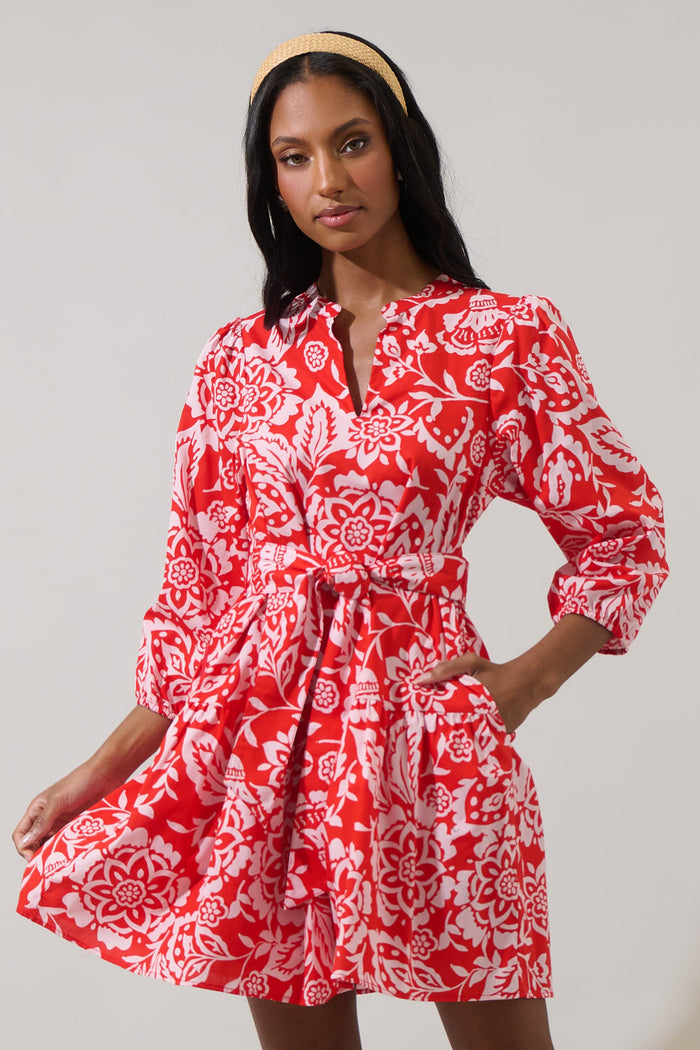 Hazen Floral Leola Shift Mini Dress