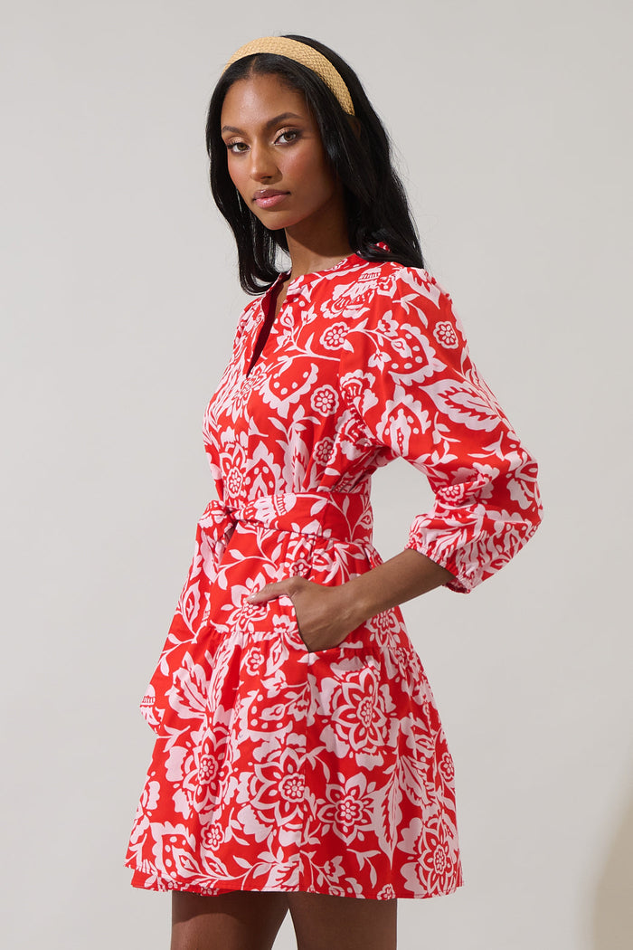 Hazen Floral Leola Shift Mini Dress
