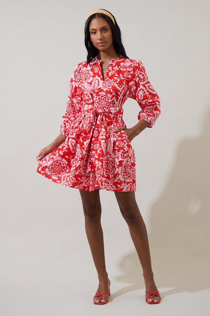 Hazen Floral Leola Shift Mini Dress