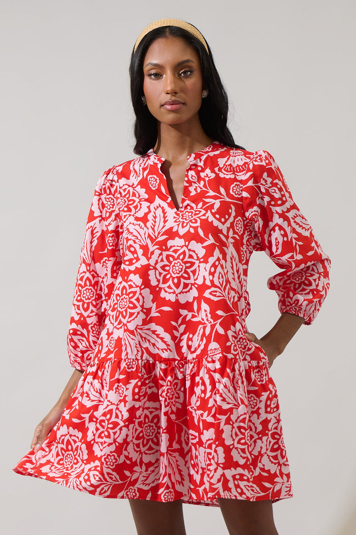 Hazen Floral Leola Shift Mini Dress