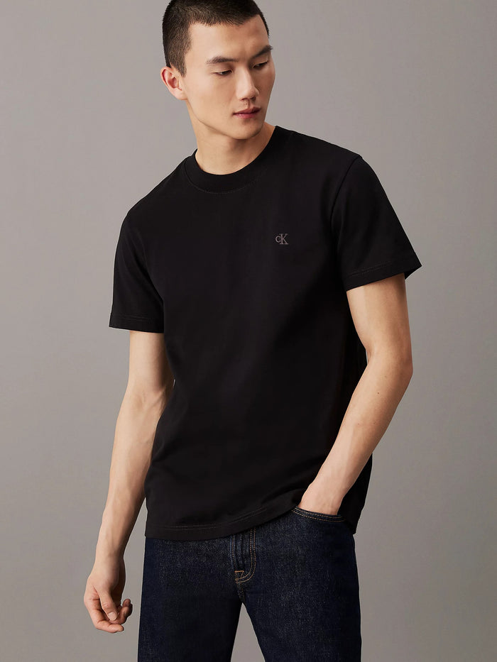 Heavy Jersey Monogram Tee in Black
