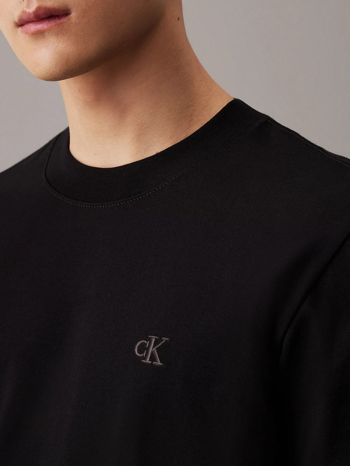 Heavy Jersey Monogram Tee in Black