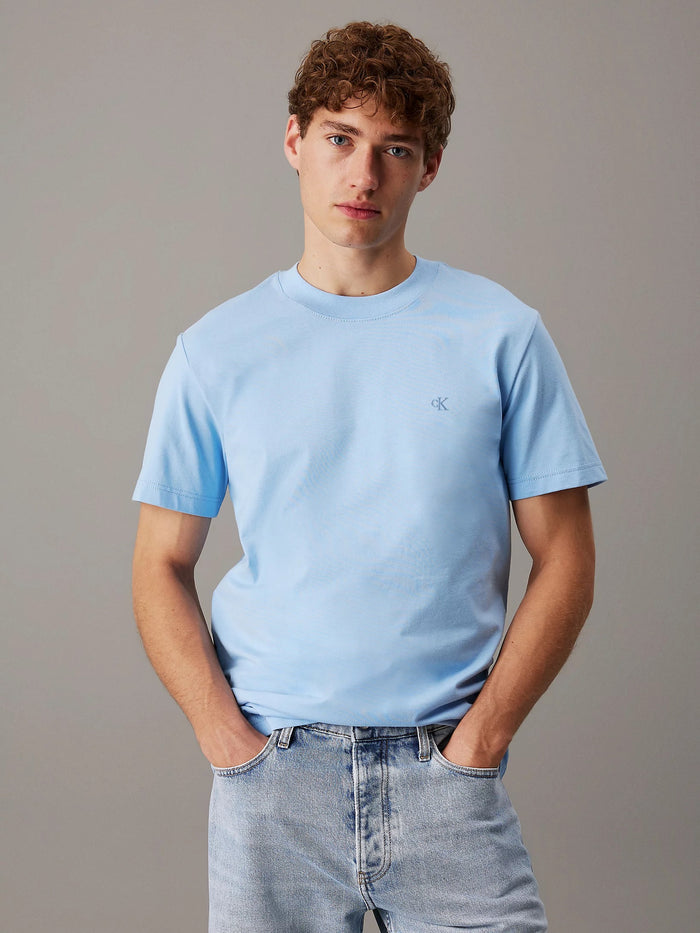 Heavy Jersey Monogram Tee in Blue