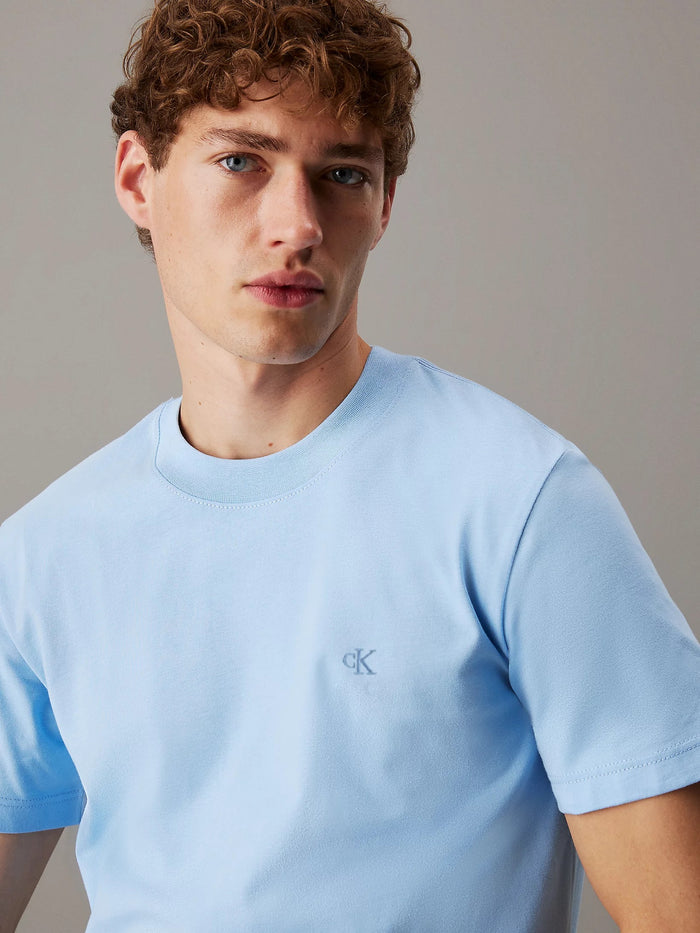 Heavy Jersey Monogram Tee in Blue