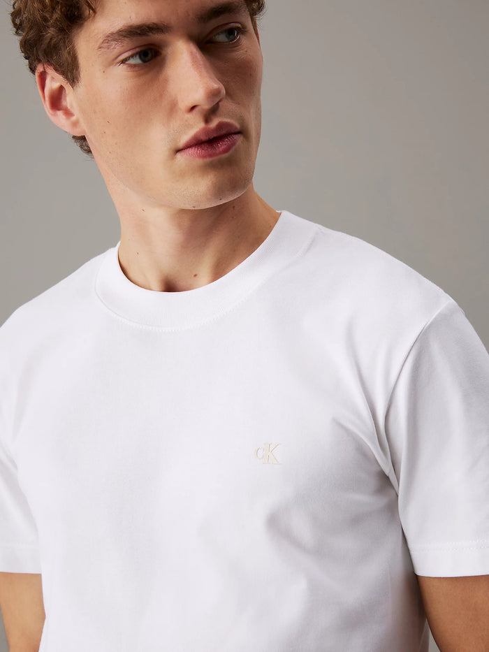 Heavy Jersey Monogram Tee in White