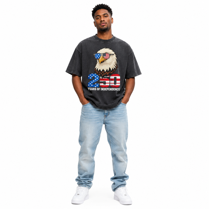 Heavyweight cotton tee with heat-transfer print, relaxed retro style and 230 GSM fabric for summer outfits for men and women.