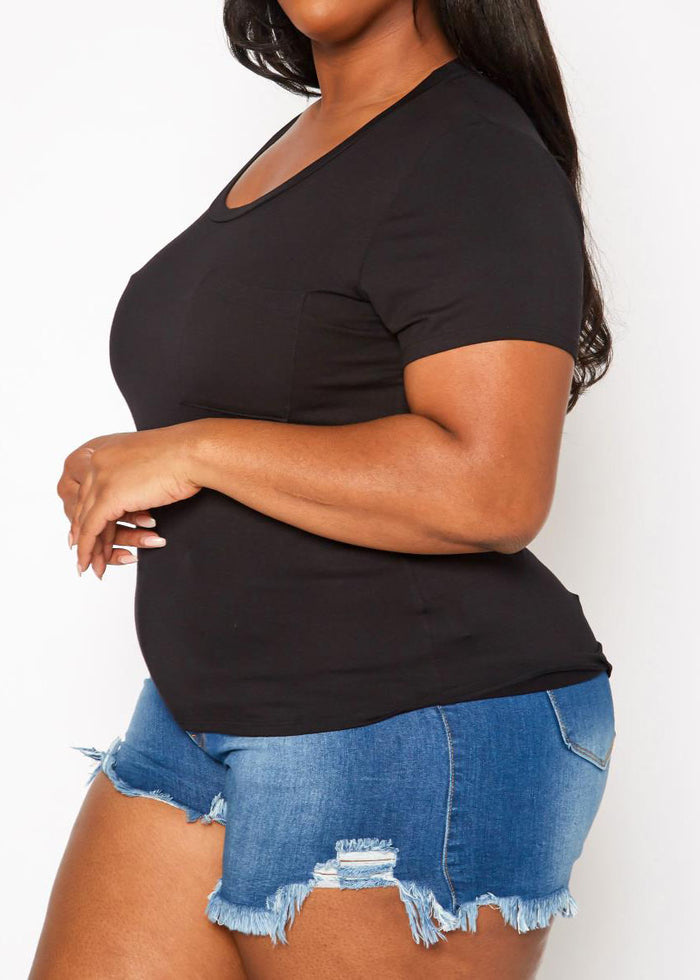 Hi Curvy Plus Size Women Casual T-Shirt Made in USA
