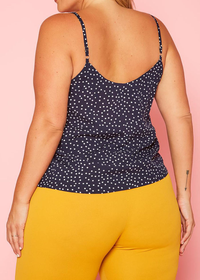 HI Curvy Plus Size Women Polka Dot Cami Top
