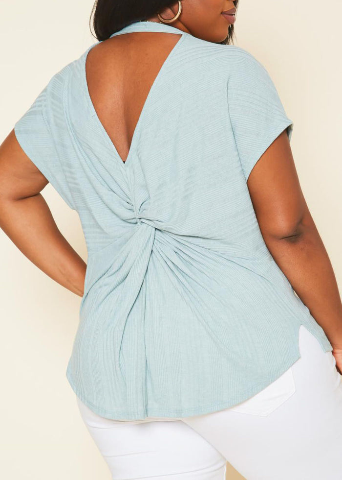 Hi Curvy Plus Size Women Ribbed Dolman Sleeve Top