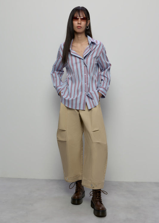 HIGH-WAISTED BARREL PANTS