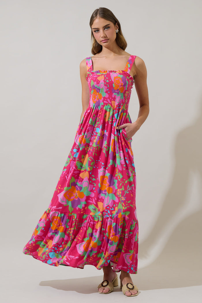 Himera Floral Kells Smocked Maxi Dress