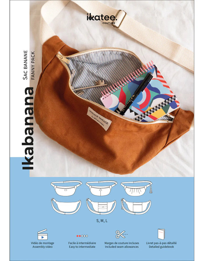Ikabanana Bum Bag Fanny Pack Sewing Pattern, Ikatee