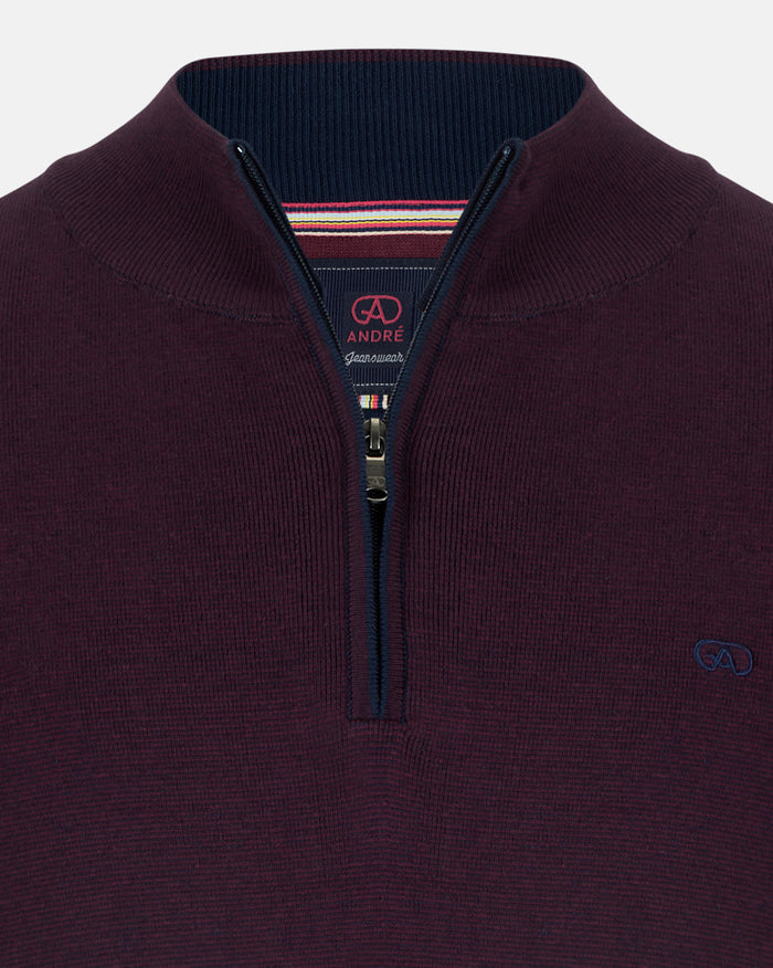 Inch 1/4 Zip in Burgendy