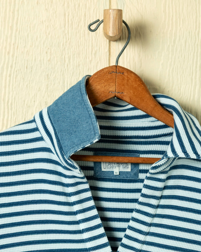 Indigo Inlet Pullover in Blue/White Textured Knit