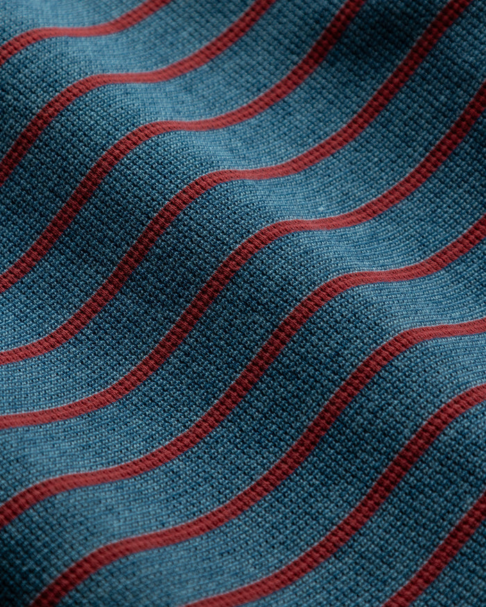Indigo Inlet Pullover in Red/Navy Textured Knit