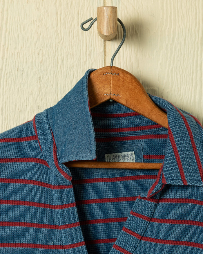 Indigo Inlet Pullover in Red/Navy Textured Knit