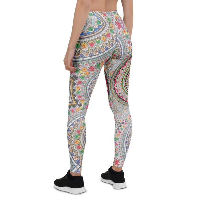 Infinite Mandala Women's Leggings in Prismatic Mandala Mosaic. OEKO-TEX® 100, REACH Compliant, Zero-Wastewater Printing.