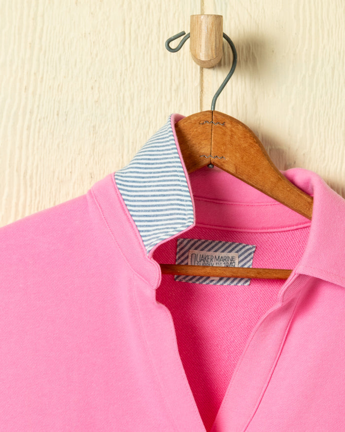 Inlet Pullover in Flamingo Loopback Terry