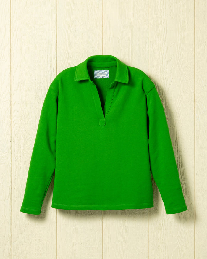 Inlet Pullover in Grass Loopback Terry