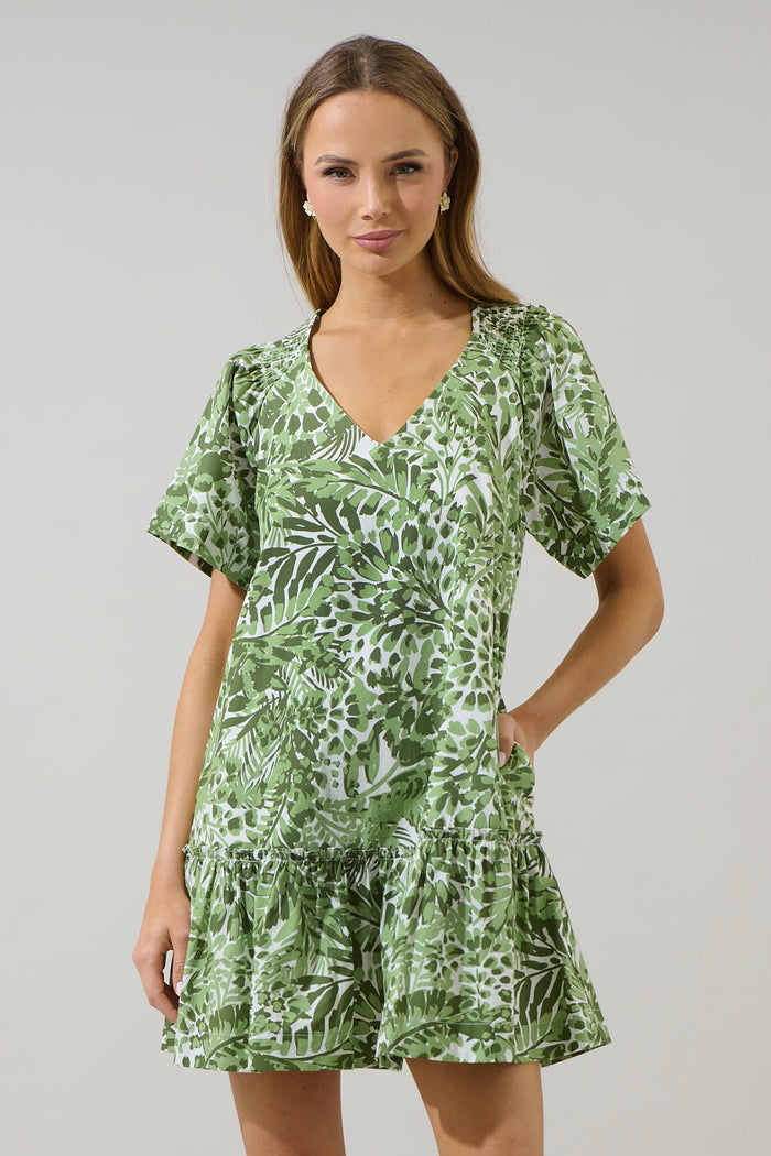 Irenan Leaf Ashby Shift Mini Dress