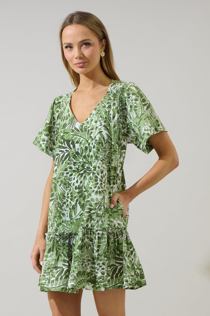 Irenan Leaf Ashby Shift Mini Dress