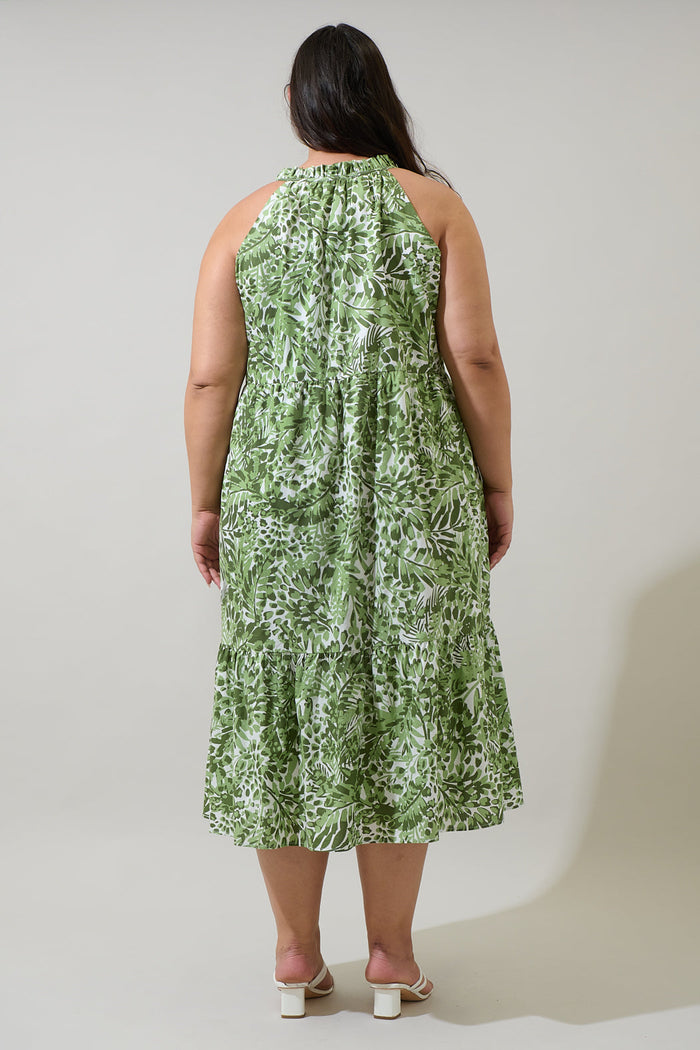 Irenan Leaf Zelie Sleeveless Midi Dress Curve