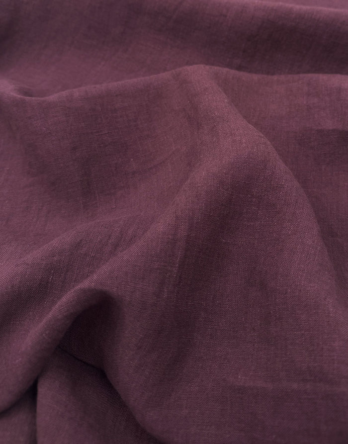 Ischia Washed Linen Fabric, Plum
