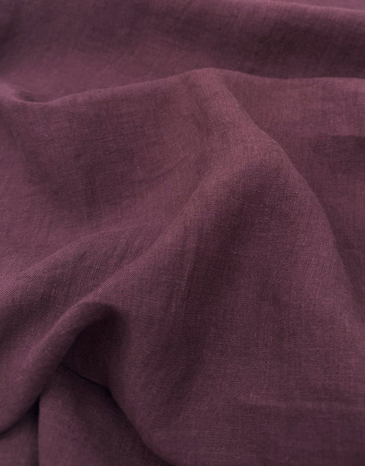 Ischia Washed Linen Fabric, Plum