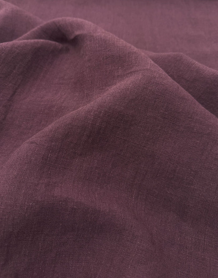 Ischia Washed Linen Fabric, Plum