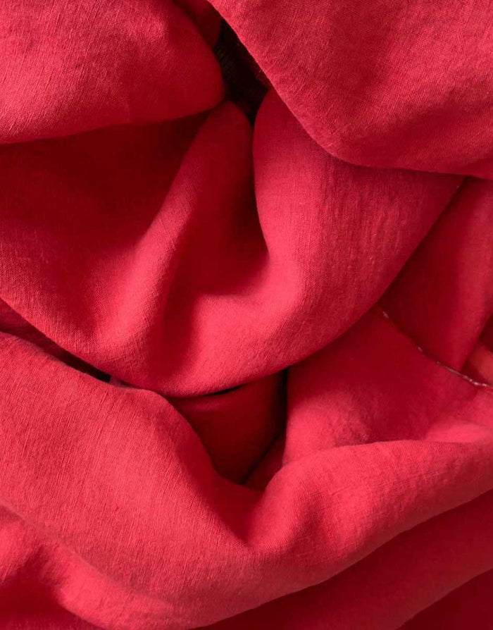 Ischia Washed Linen Fabric, Red