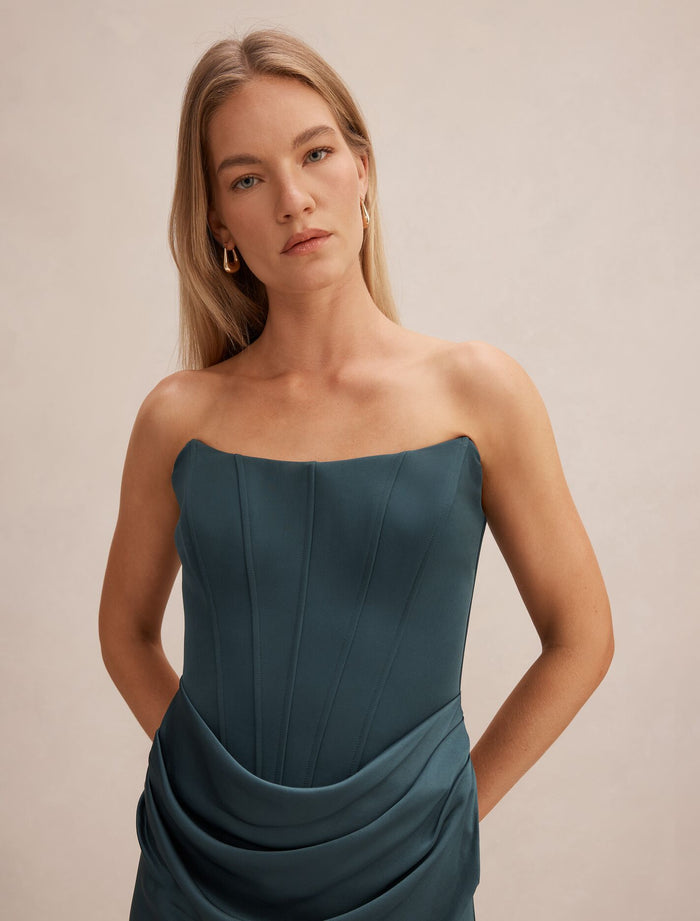 Isra Drape Strapless Maxi Dress Forever New
