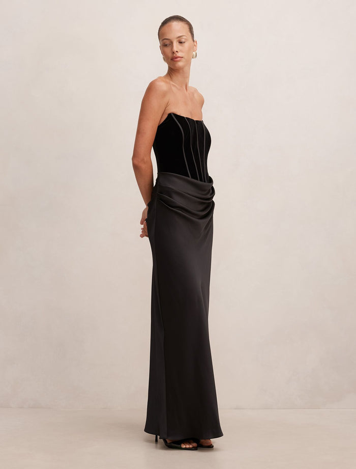 Isra Velvet Corset Maxi Dress Forever New