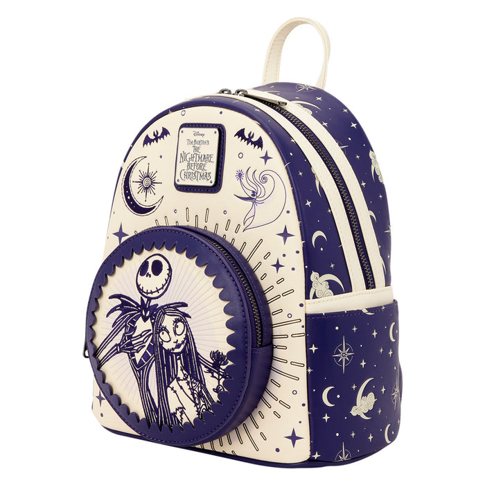 Jack Skellington and Sally Night Sky loungefly mini backpack