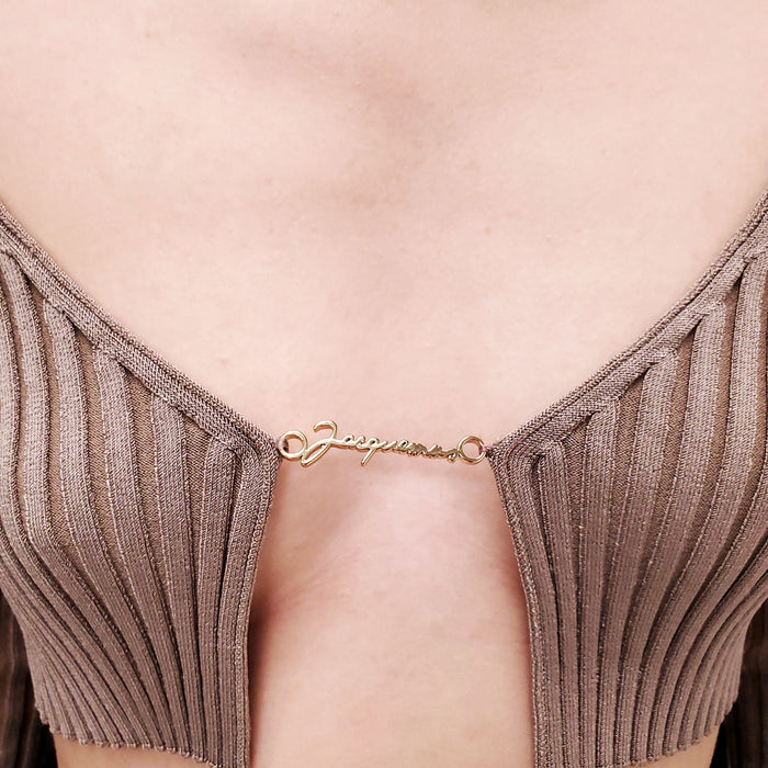 JACQUEMUS DARK BEIGE ‘LA MAILLE PRALÙ’ SHORT CARDIGAN - SIZE 36