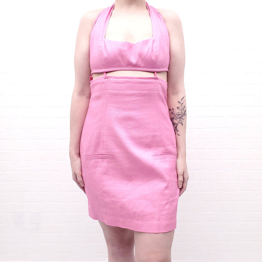 JACQUEMUS PINK CUTOUT DRESS - SIZE 42